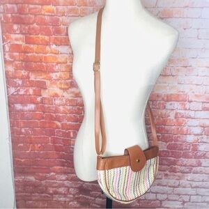 Vintage Y2K Multicolor Woven Colorful Crossbody Bag